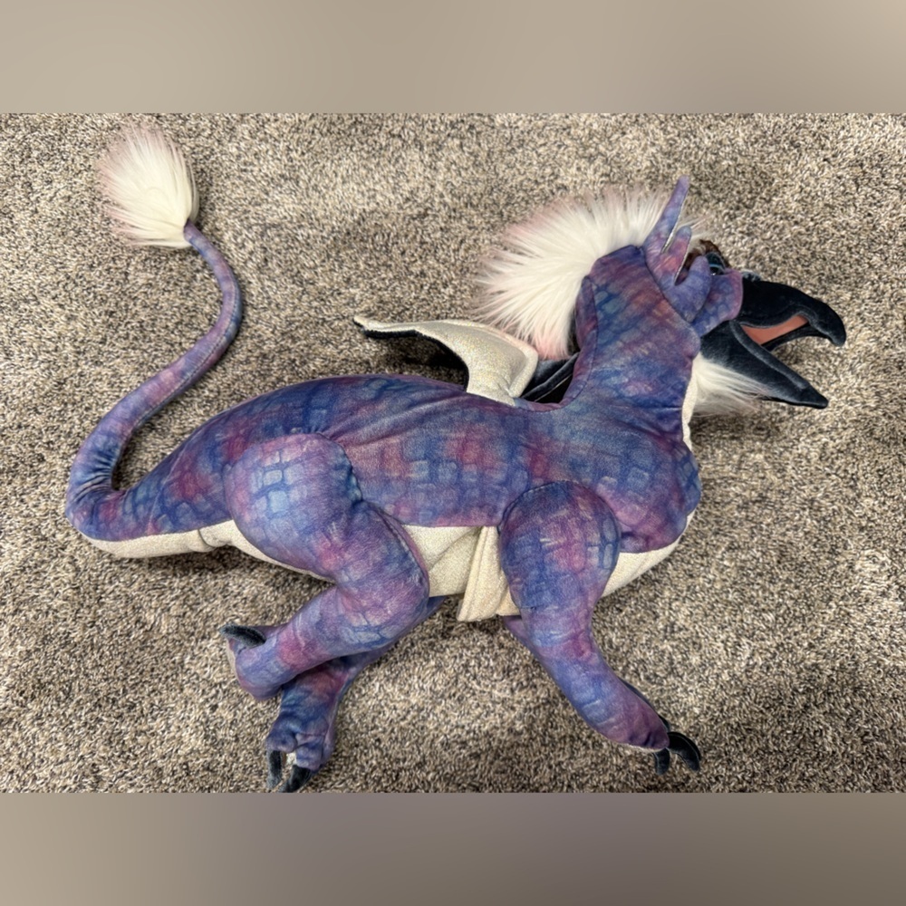 Folkmanis large purple dragon hand puppet plush toy